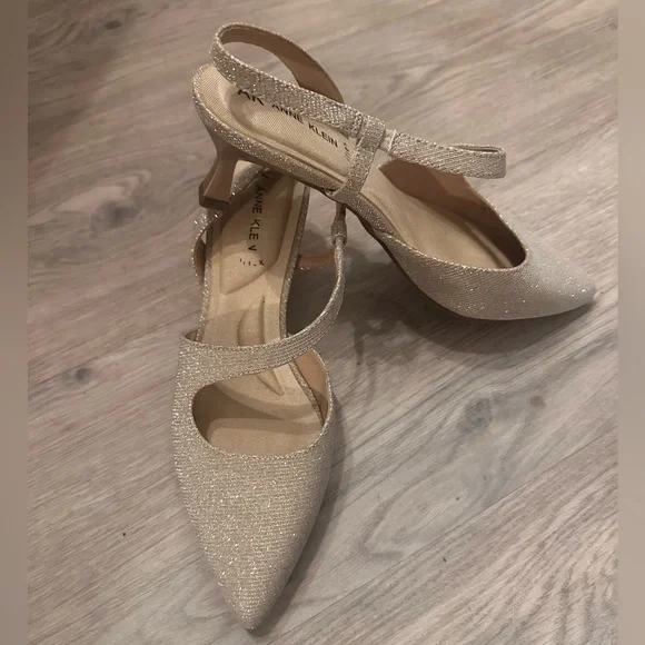 Anne Klein Women's Sparkling Slingback Heels - Gold - Picture 3 of 3